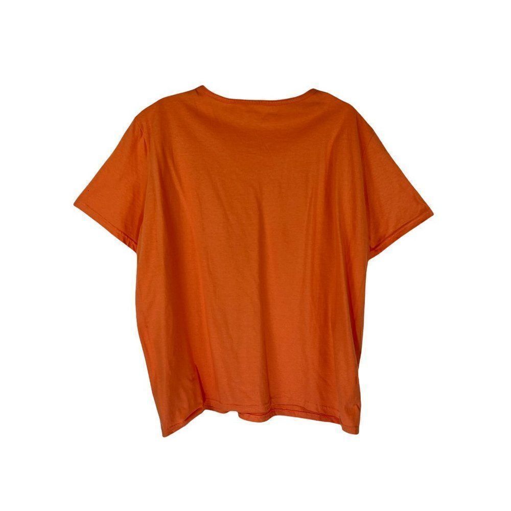 JMS Just My Size Relaxed Fit Tee Womens 1X Orange Short Sleeve Cotton New
